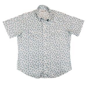 Vintage Wrangler Wrancher Paisley Pearl Snap Western Shirt Mens‎ XL White Green